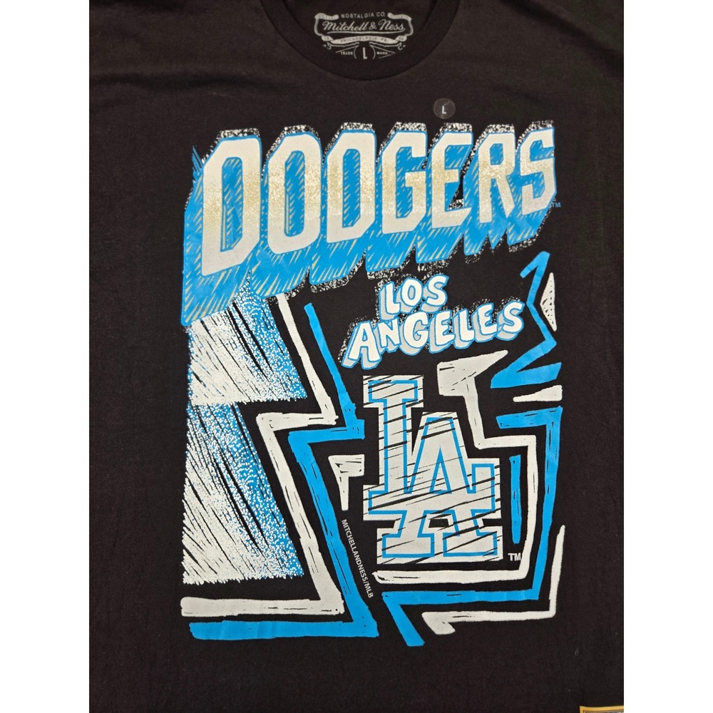 Mitchell & Ness Los Angeles Dodgers Cooperstown Collection Black T-Shirt Mens L - Picture 8 of 10